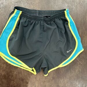 Nike Women's Black and Teal Athletic Shorts